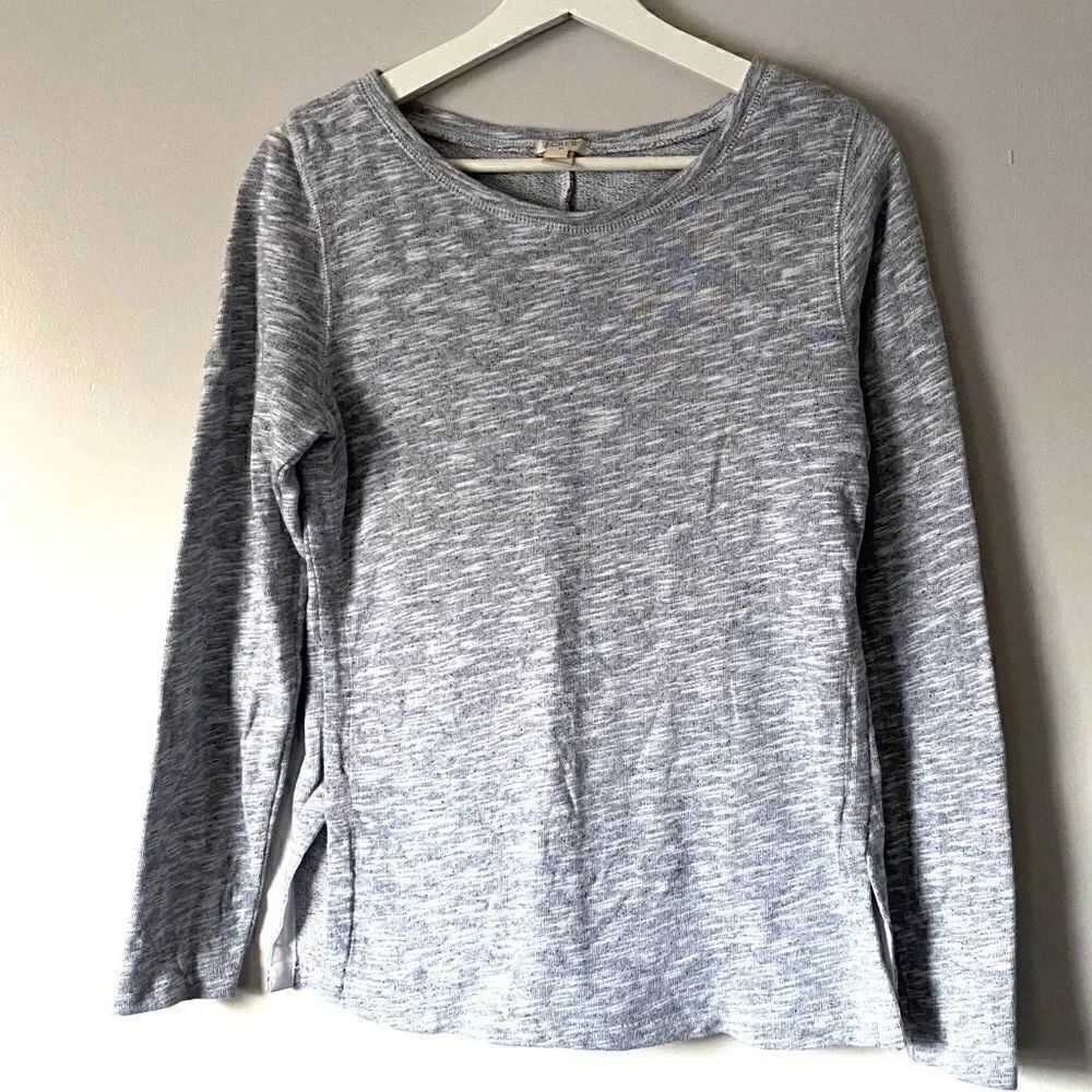 J.Crew Gray Light weight long sleeve side slit